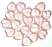 20 15mm Crystal Rose Marble Glass Heart Beads